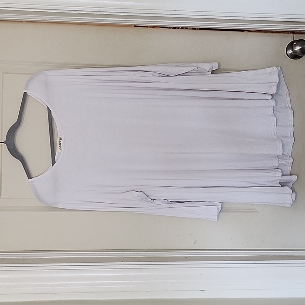 Larace Plus Size White Flowy Tunic Top Size 4X